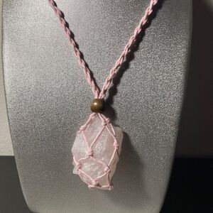 Crystal Agate Stone Net Holder Braided Long Rope Charms for Party Yoga Meditatio